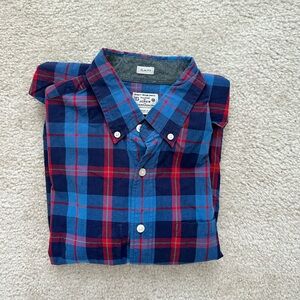 J. Crew Blue and Red Casual Button Down Shirt - M